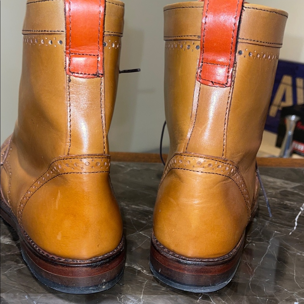 Allen Edmonds Dalton Brown Leather Brogue Boots - Picture 6 of 9